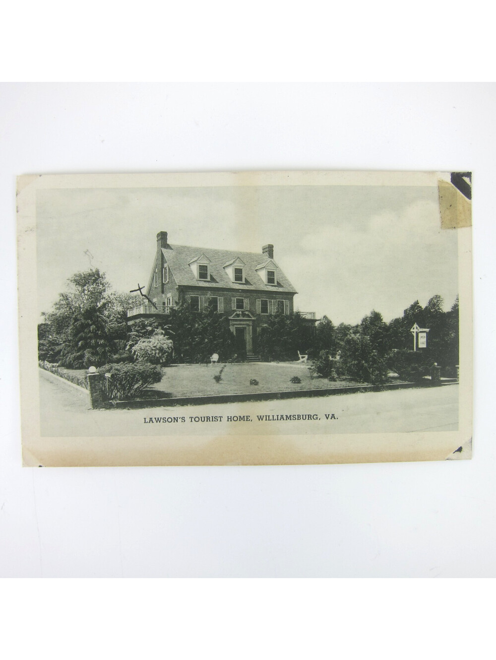 Vintage Postcard Lawson's Tourist Home Williamsburg Virginia UNPOSTED Circa 1938